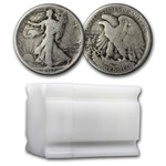 1917-S Rev Walking Liberty Halves 20-Coin Roll Avg Circ