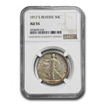1917-S Reverse Walking Liberty Half Dollar AU-55 NGC
