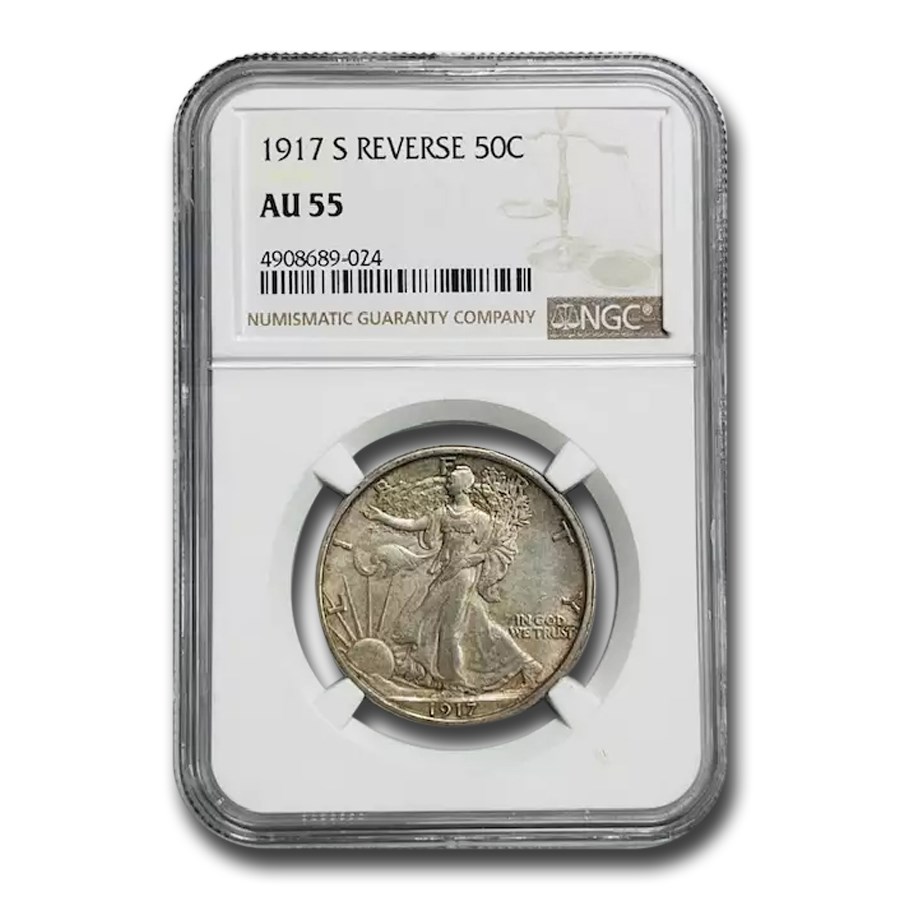1917-S Reverse Walking Liberty Half Dollar AU-55 NGC