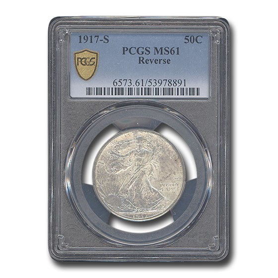 1917-S Reverse Walking Liberty Half Dollar MS-61 PCGS