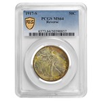 1917-S Reverse Walking Liberty Half Dollar MS-64 PCGS CAC