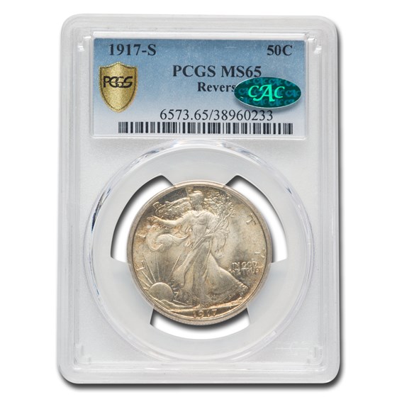 1917-S Reverse Walking Liberty Half Dollar MS-65 PCGS CAC 1917-S Reverse Walking Liberty Half Dollar MS-65 PCGS CAC