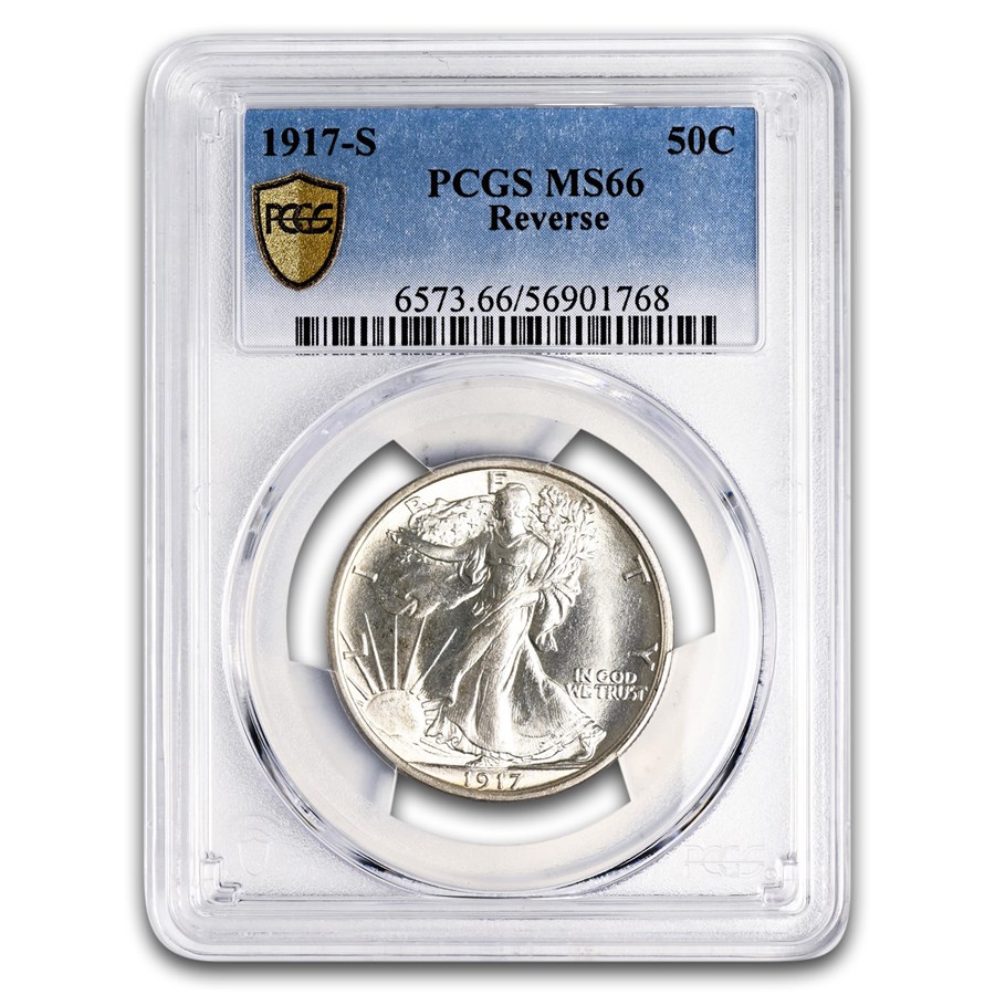 1917-S Reverse Walking Liberty Half Dollar MS-66 PCGS