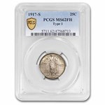1917-S Standing Liberty Quarter Type-I MS-62 PCGS (FH)