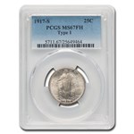 1917-S Standing Liberty Quarter Type I MS-67 PCGS (FH)
