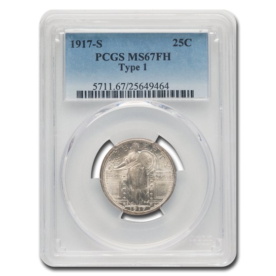 1917-S Standing Liberty Quarter Type I MS-67 PCGS (FH) 1917-S Standing Liberty Quarter Type I MS-67 PCGS (FH)