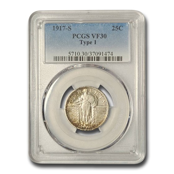 1917-S Standing Liberty Quarter Type-I VF-30 PCGS 1917-S Standing Liberty Quarter Type-I VF-30 PCGS