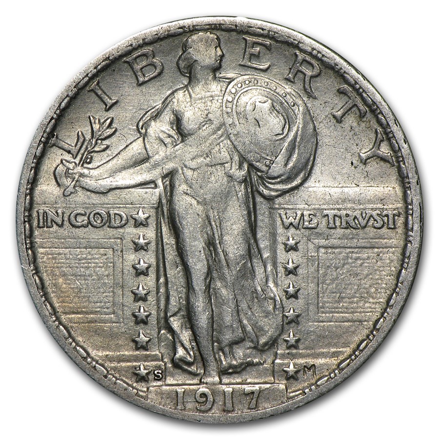 1917-S Standing Liberty Quarter Type-II AU