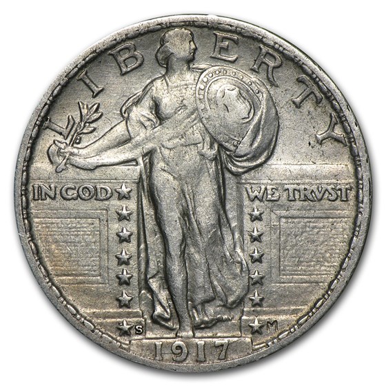1917-S Standing Liberty Quarter Type-II AU 1917-S Standing Liberty Quarter Type-II AU