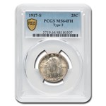 1917-S Standing Liberty Quarter Type-II MS-64 PCGS (FH)