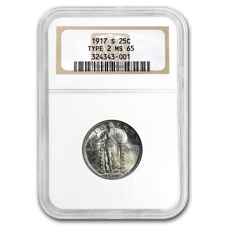 1917-S Standing Liberty Quarter Type-II MS-65 NGC