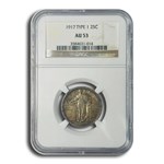 1917 Standing Liberty Quarter Type-I AU-53 NGC