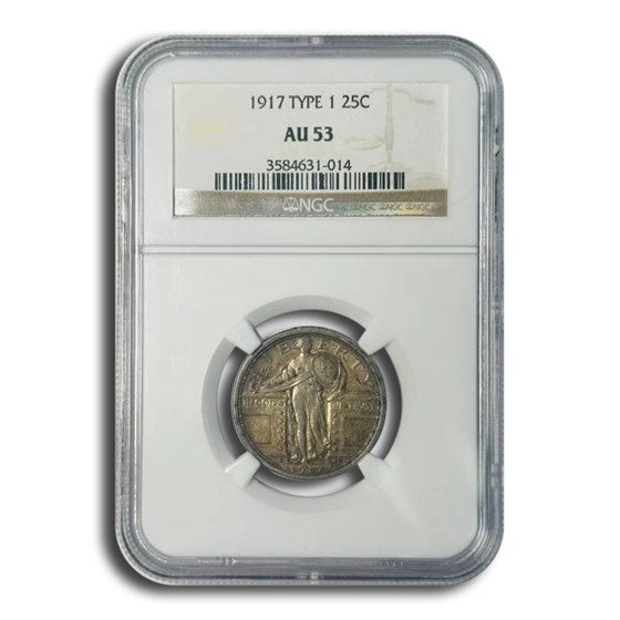 1917 Standing Liberty Quarter Type-I AU-53 NGC