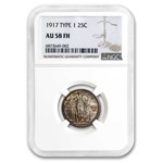 1917 Standing Liberty Quarter Type-I AU-58 NGC (FH)