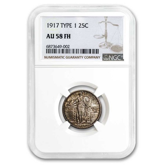 1917 Standing Liberty Quarter Type-I AU-58 NGC (FH)
