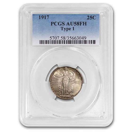 1917 Standing Liberty Quarter Type-I AU-58 PCGS (FH)
