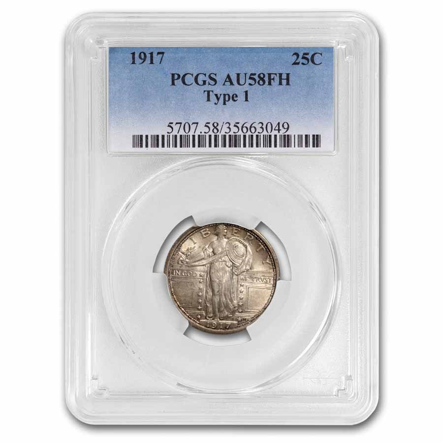 1917 Standing Liberty Quarter Type-I AU-58 PCGS (FH)