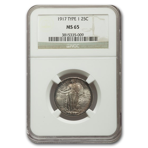 1917 Standing Liberty Quarter Type-I MS-65 NGC 1917 Standing Liberty Quarter Type-I MS-65 NGC