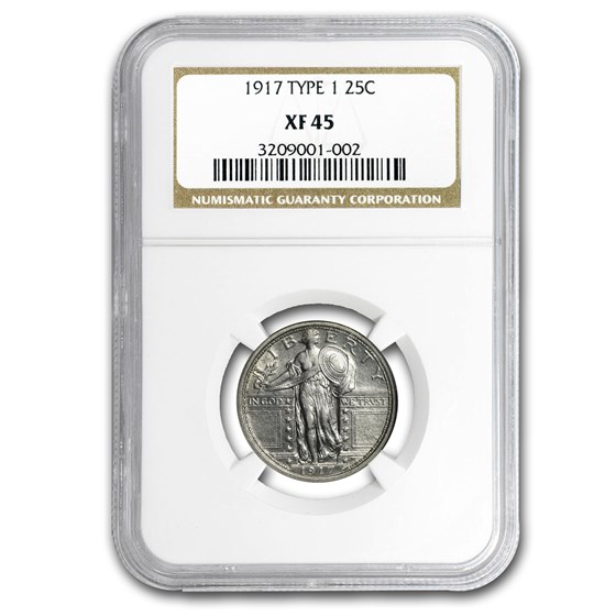 1917 Standing Liberty Quarter Type-I XF-45 NGC 1917 Standing Liberty Quarter Type-I XF-45 NGC
