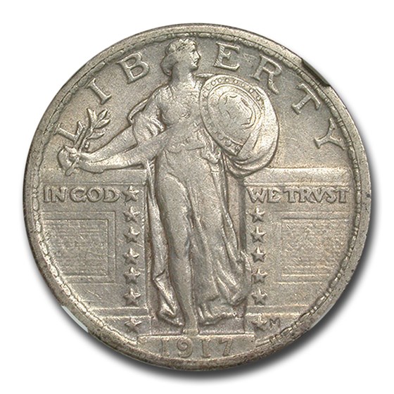 1917 Standing Liberty Quarter Type-II AU-50 NGC 1917 Standing Liberty Quarter Type-II AU-50 NGC