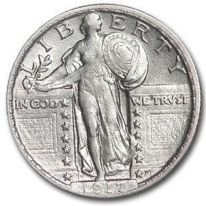 1917 Standing Liberty Quarter Type-II AU 1917 Standing Liberty Quarter Type-II AU
