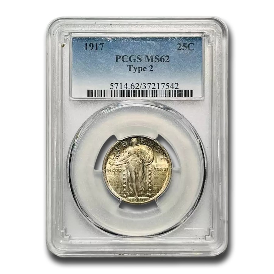 Ii Rigo Quarter 1917 Standing Liberty Quarter Type-II MS-62 PCGS