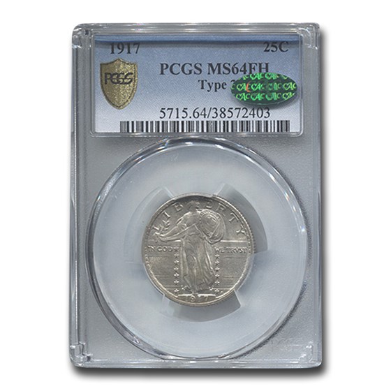 1917 Standing Liberty Quarter Type-II MS-64 Full Head PCGS CAC 1917 Standing Liberty Quarter Type-II MS-64 Full Head PCGS CAC