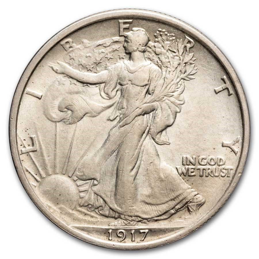 1917 Walking Liberty Half Dollar AU