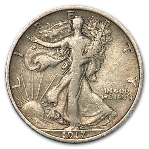 1917 Walking Liberty Half Dollar Fine