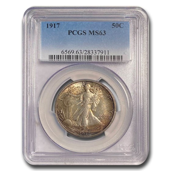 1917 Walking Liberty Half Dollar MS-63 PCGS 1917 Walking Liberty Half Dollar MS-63 PCGS