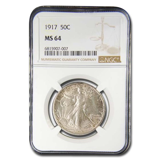 1917 Walking Liberty Half Dollar MS-64 NGC 1917 Walking Liberty Half Dollar MS-64 NGC