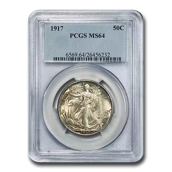 1917 Walking Liberty Half Dollar MS-64 PCGS 1917 Walking Liberty Half Dollar MS-64 PCGS