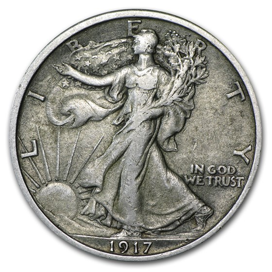 1917 Walking Liberty Half Dollar XF