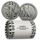 1917 Walking Liberty Halves 20-Coin Roll Avg Circ