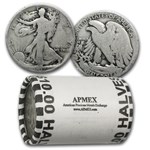 1917 Walking Liberty Halves 20-Coin Roll Avg Circ