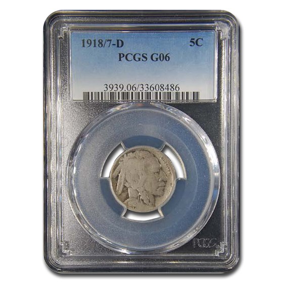 1918/7-D Buffalo Nickel Good-6 PCGS 1918/7-D Buffalo Nickel Good-6 PCGS