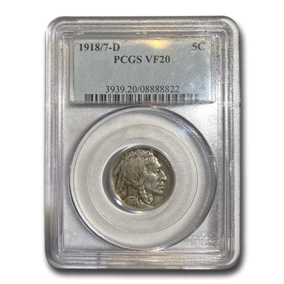 1918/7-D Buffalo Nickel VF-20 PCGS 1918/7-D Buffalo Nickel VF-20 PCGS