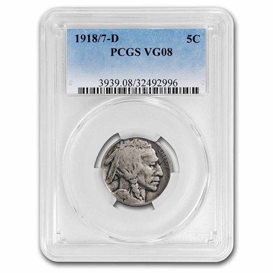 1918/7-D Buffalo Nickel VG-8 PCGS 1918/7-D Buffalo Nickel VG-8 PCGS
