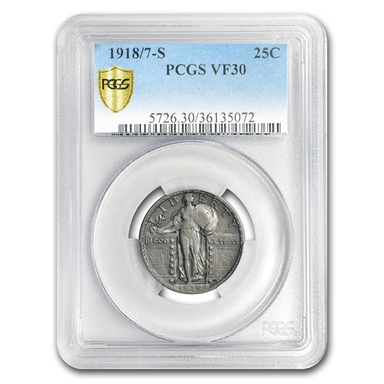 1918/7-S Standing Liberty Quarter VF-30 PCGS 1918/7-S Standing Liberty Quarter VF-30 PCGS