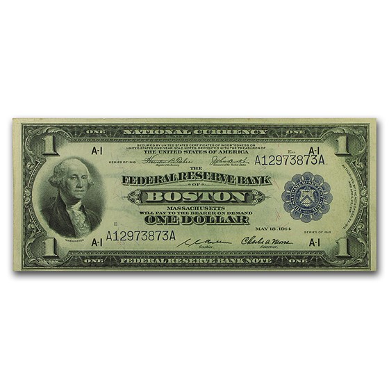1918 (A-Boston) $1.00 FRBN AU (Fr#710) 1918 (A-Boston) $1.00 FRBN AU (Fr#710)