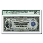 1918 (B-New York) $1.00 FRBN AU-55 EPQ PMG (Fr#712)