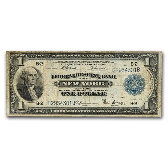 1918 (B-New York) $1.00 FRBN Fine (Fr#713) 1918 (B-New York) $1.00 FRBN Fine (Fr#713)