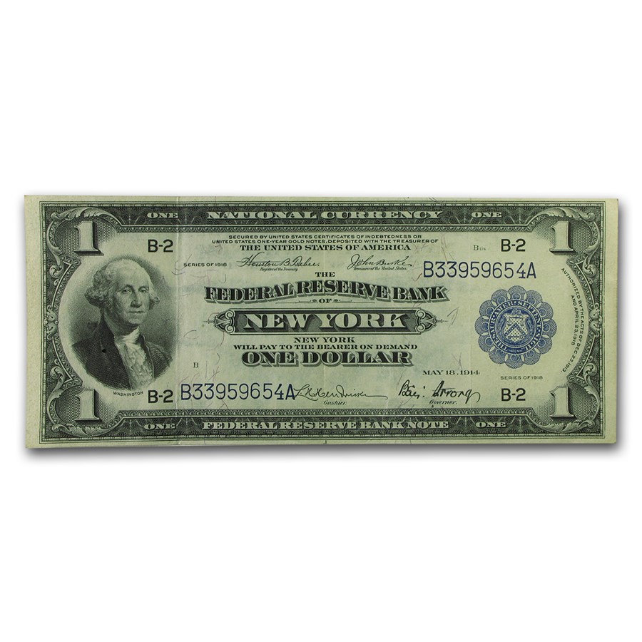 1918 (B-New York) $1.00 FRBN VF/XF (Fr#711)