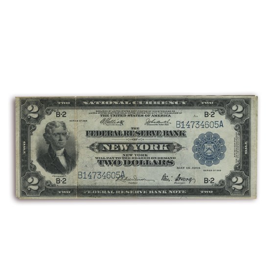1918 (B-New York) $2.00 FRBN VF 1918 (B-New York) $2.00 FRBN VF