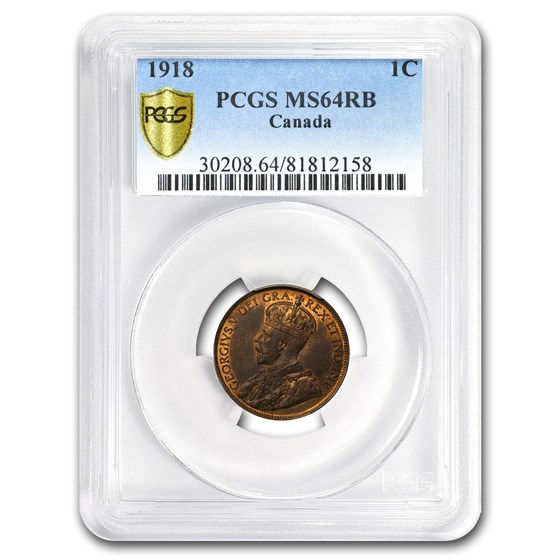 1918 Canada Large Cent MS-64 RB PCGS 1918 Canada Large Cent MS-64 RB PCGS