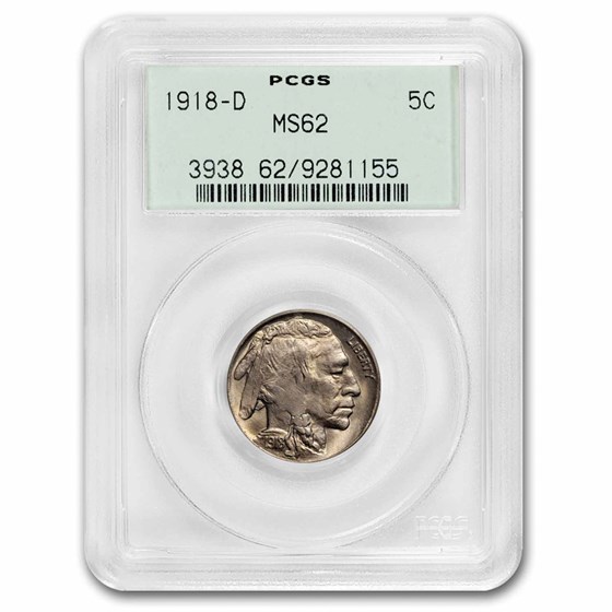 1918-D Buffalo Nickel MS-62 PCGS 1918-D Buffalo Nickel MS-62 PCGS
