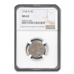 1918-D Buffalo Nickel MS-63 NGC