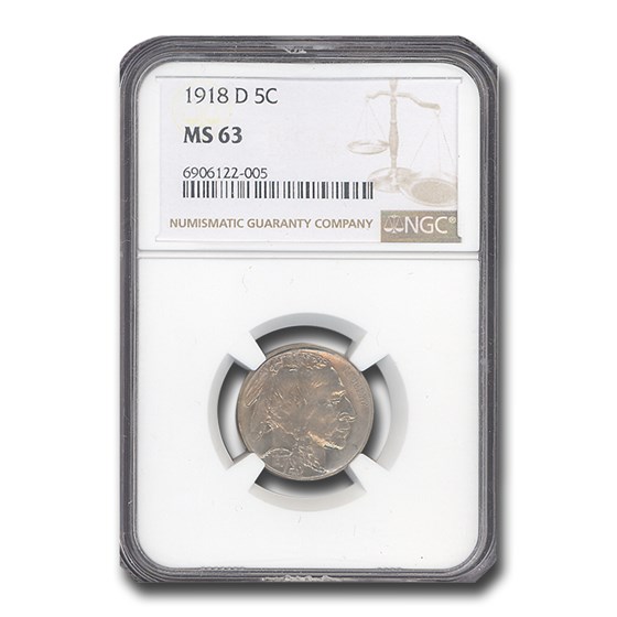 1918-D Buffalo Nickel MS-63 NGC 1918-D Buffalo Nickel MS-63 NGC