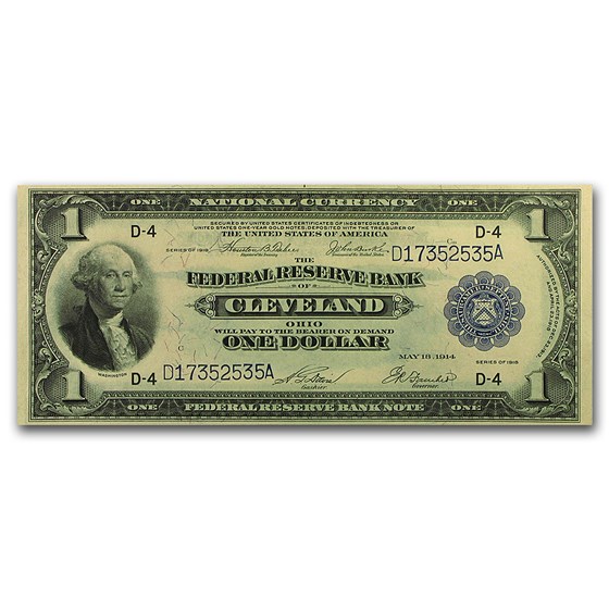 1918 (D-Cleveland) $1.00 FRBN CU (Fr#719) 1918 (D-Cleveland) $1.00 FRBN CU (Fr#719)