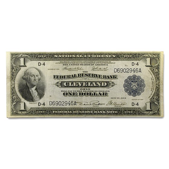 1918 (D-Cleveland) $1.00 FRBN VF (Fr#718) 1918 (D-Cleveland) $1.00 FRBN VF (Fr#718)
